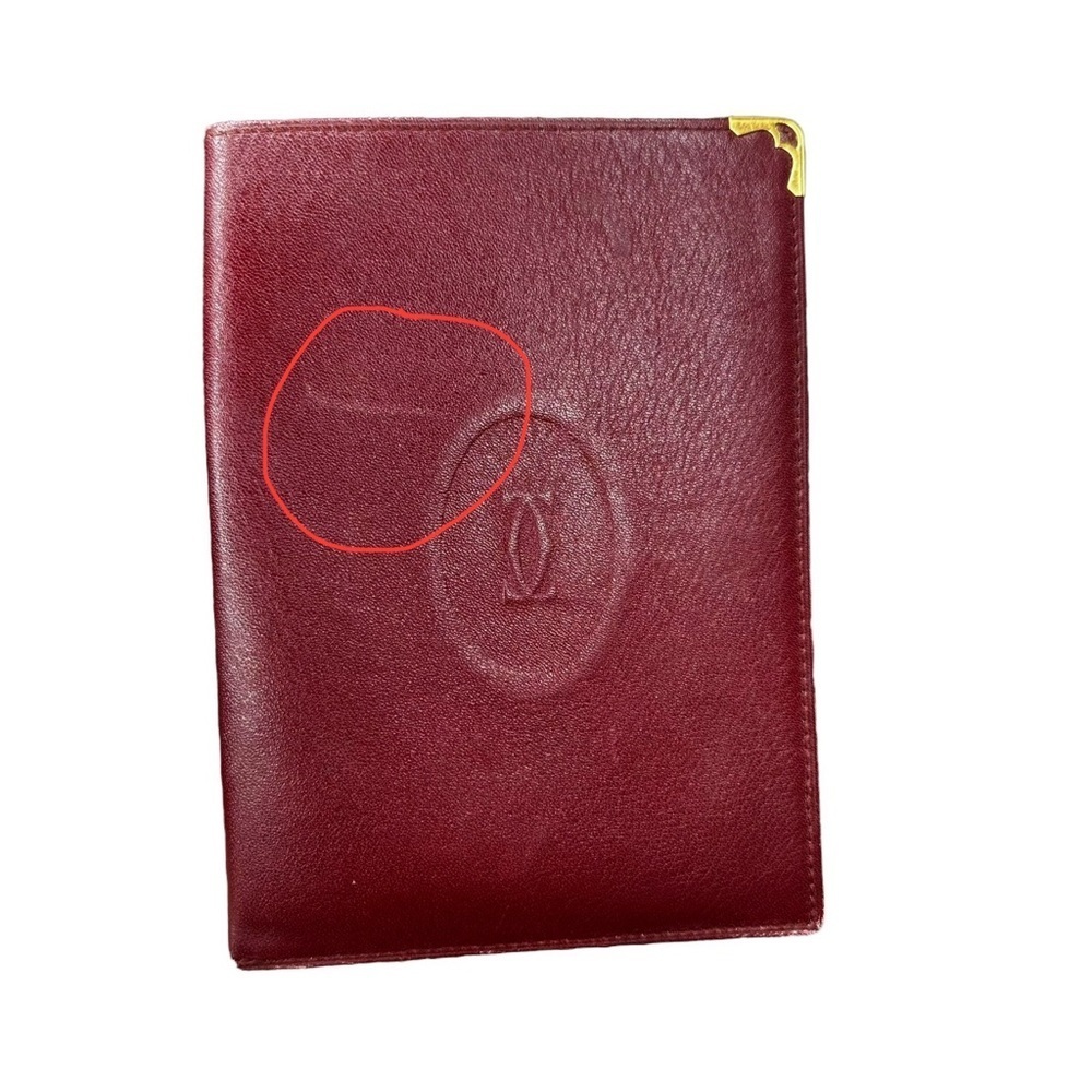 RARE Cartier Red Bordeaux Burgundy Leather & Gold Vintage Passport Holder - Picture 10 of 10